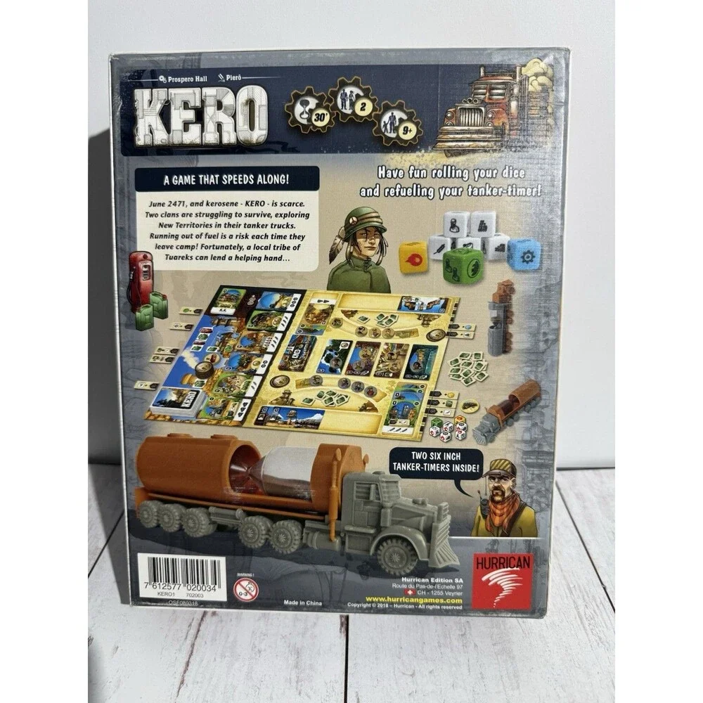 Hurrican Kero Post-Apocalyptic Board Game 2P Ages 9+ 2018 Dice